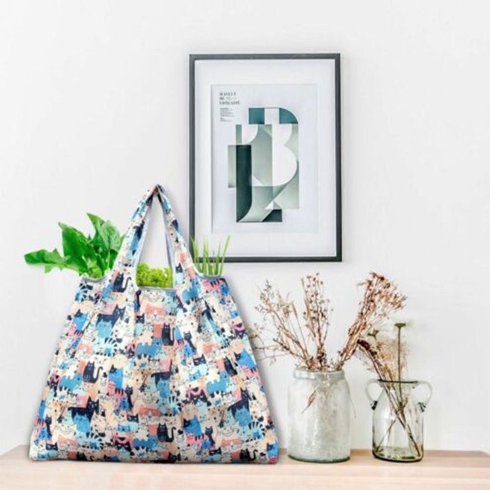 Cat Pattern Reusable Shopping Tote - Picture 3 of 9